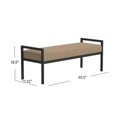Hot Kirklands Home Boucle Upholstered Metal Frame Bench Brown