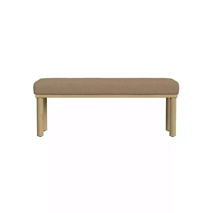Clearance Kirklands Home Boucle Upholstered Wood Leg Bench Brown
