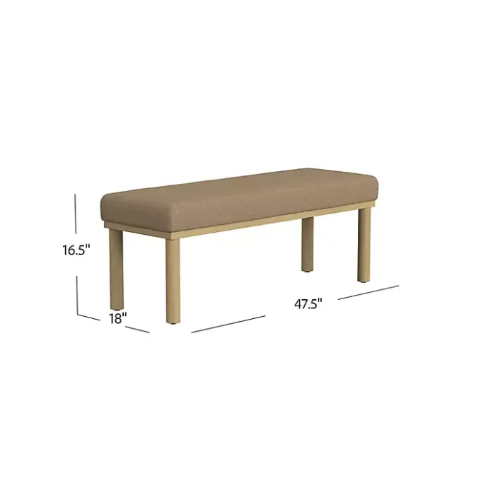 Clearance Kirklands Home Boucle Upholstered Wood Leg Bench Brown