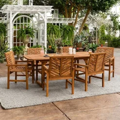 New Kirklands Home Extendable Table 7-pc. Outdoor Dining Set Brown
