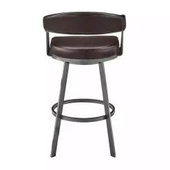 Outlet Kirklands Home Faux Leather Chelsea Swivel Bar Stool Brown