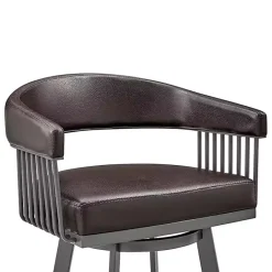 Outlet Kirklands Home Faux Leather Chelsea Swivel Bar Stool Brown