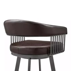Outlet Kirklands Home Faux Leather Chelsea Swivel Bar Stool Brown