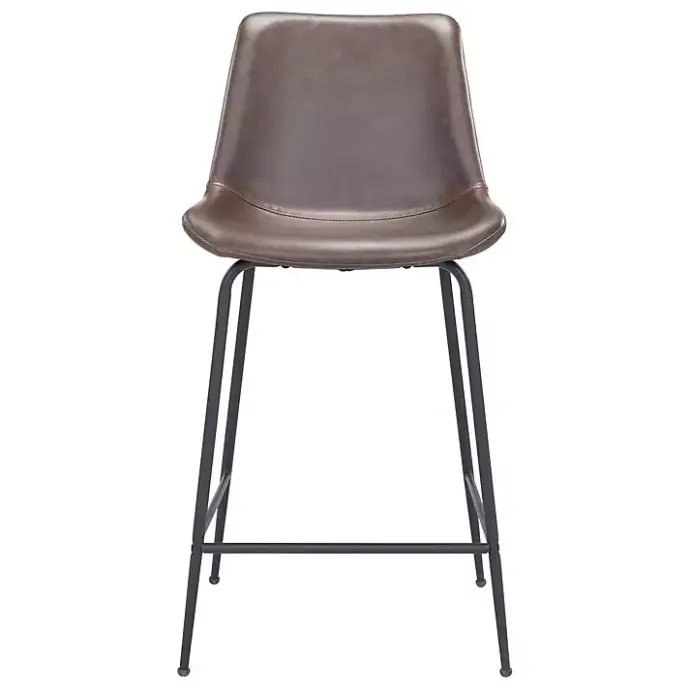 Discount Kirklands Home Faux Leather Highback Counter Stool Brown