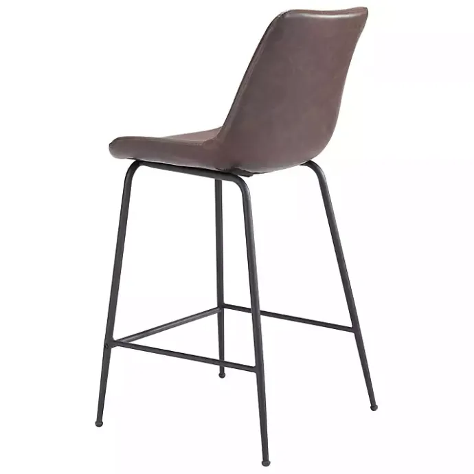 Discount Kirklands Home Faux Leather Highback Counter Stool Brown