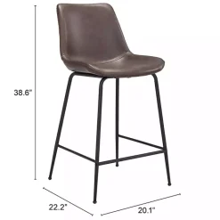 Discount Kirklands Home Faux Leather Highback Counter Stool Brown