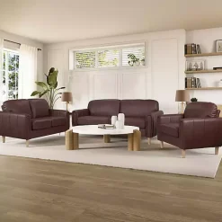 Sale Kirklands Home Faux Leather Lyon Sofa Brown