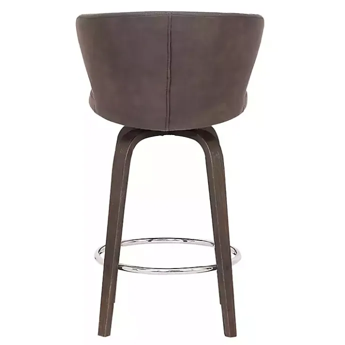 Clearance Kirklands Home Faux Leather Mynette Swivel Stool, 36 in. Brown