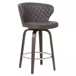 Online Kirklands Home Faux Leather Mynette Swivel Stool, 40 in. Brown