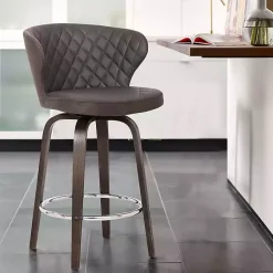 Online Kirklands Home Faux Leather Mynette Swivel Stool, 40 in. Brown