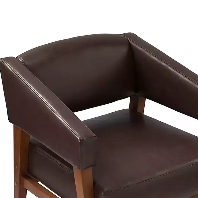 Discount Kirklands Home Faux Leather Nicki Accent Chair Brown