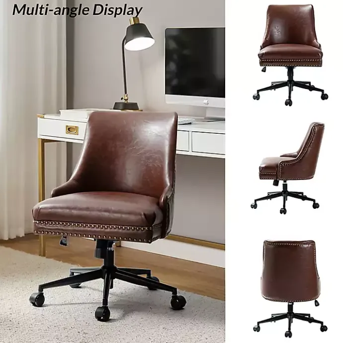 Clearance Kirklands Home Faux Leather Rocking Office Chair Brown