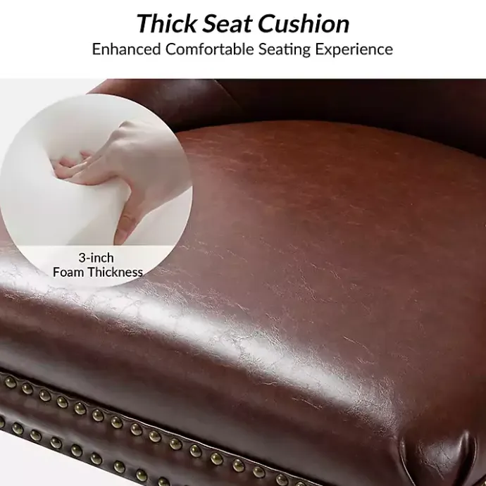 Clearance Kirklands Home Faux Leather Rocking Office Chair Brown