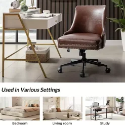 Clearance Kirklands Home Faux Leather Rocking Office Chair Brown