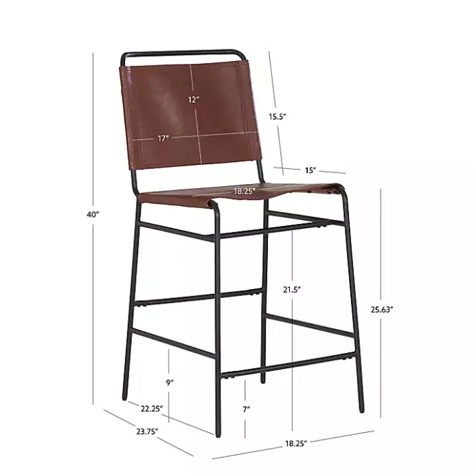 Hot Kirklands Home Faux Leather Sling Counter Stool Brown