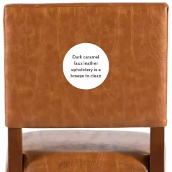 Sale Kirklands Home Brown Faux Leather Square Classic Counter Stool Tan