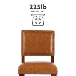 Sale Kirklands Home Brown Faux Leather Square Classic Counter Stool Tan
