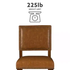 Sale Kirklands Home Brown Faux Leather Square Classic Bar Stool Tan