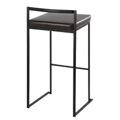 Best Kirklands Home Faux Leather Stackable Bar Stools, Set of 2 Brown