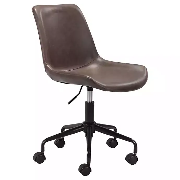 Outlet Kirklands Home Faux Leather Swivel Office Chair Brown