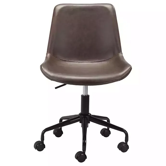 Outlet Kirklands Home Faux Leather Swivel Office Chair Brown