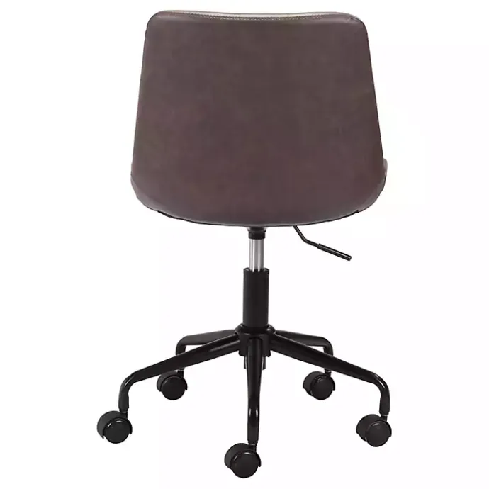 Outlet Kirklands Home Faux Leather Swivel Office Chair Brown