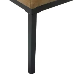 Online Kirklands Home Faux Leather Tufted Button Bench Brown