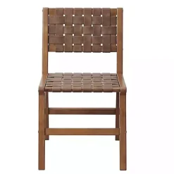 Hot Kirklands Home Faux Leather Woven Dining Chairs, Set of 2 Brown
