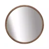 Discount Kirklands Home Brown Fir Wood Round Wall Mirror