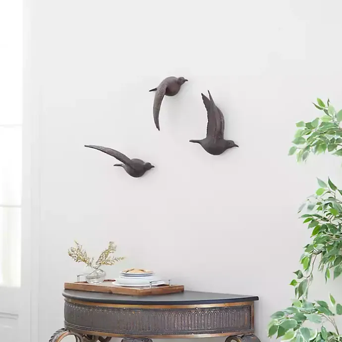 Discount Kirklands Home Flying Birds Wall Sculptures, Set of 3 Brown