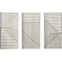Clearance Kirklands Home Brown Geometric Wood Panel Wall Plaques, Set of 3