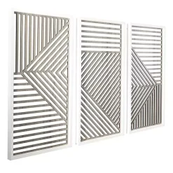 Clearance Kirklands Home Brown Geometric Wood Panel Wall Plaques, Set of 3