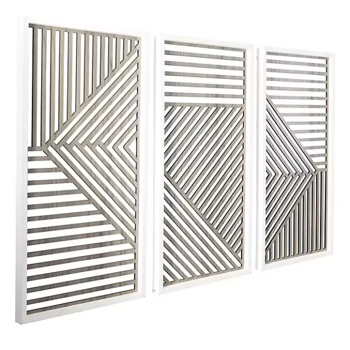 Clearance Kirklands Home Brown Geometric Wood Panel Wall Plaques, Set of 3