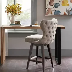 Online Kirklands Home Ivey High Wingback Swivel Counter Stool Brown
