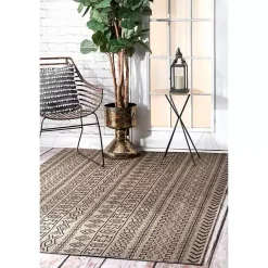 Outlet Kirklands Home Jamie Outdoor Area Rug, 5x7 Brown