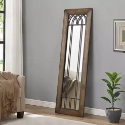 Outlet Kirklands Home Brown Larissa Arched Window Leaning Mirror