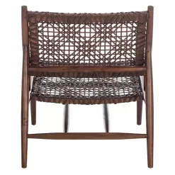 Best Kirklands Home Leather Woven Accent Chair Brown