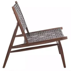 Best Kirklands Home Leather Woven Accent Chair Brown