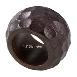 Outlet Kirklands Home Mango Wood Chunky Napkin Rings, Set of 4 Brown