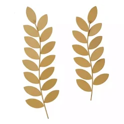 Clearance Kirklands Home Metal and Reed Leaf Wall Plaques, Set of 2 Brown