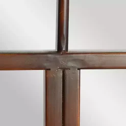 Best Kirklands Home Metal Arch Frame Windowpane Wall Mirror Brown