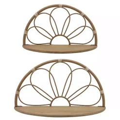 Best Kirklands Home Brown Metal Arched Flower Wall Shelves, Set of 2