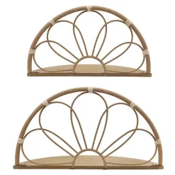 Best Kirklands Home Brown Metal Arched Flower Wall Shelves, Set of 2