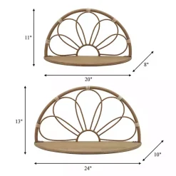 Best Kirklands Home Brown Metal Arched Flower Wall Shelves, Set of 2