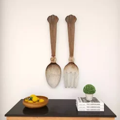 Clearance Kirklands Home Metal Utensils Wall Plaques, Set of 2 Brown