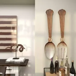 Clearance Kirklands Home Metal Utensils Wall Plaques, Set of 2 Brown