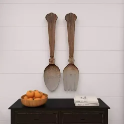 Clearance Kirklands Home Metal Utensils Wall Plaques, Set of 2 Brown