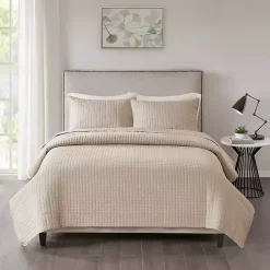 Discount Kirklands Home Nash 3-pc. Reversible Queen Coverlet Set Brown