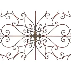 Kirklands Home Patina Metal Floral Crest Wall Plaque Brown