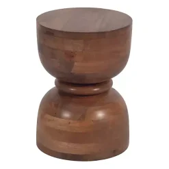 Hot Kirklands Home Polished Wood Hourglass Accent Table Brown